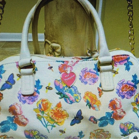 Betsey Johnson Pink Satchel with Whimsical Design - Picture 1 of 8